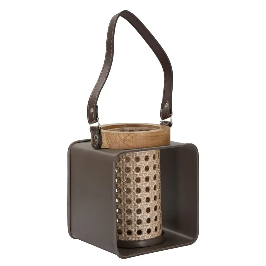 LATARNIA IRON-RATTAN 16x13x20 cm MIN 2